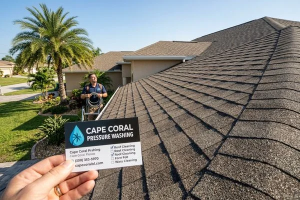 Soft Wash Roof Cleaning project example 2 in Cape Coral