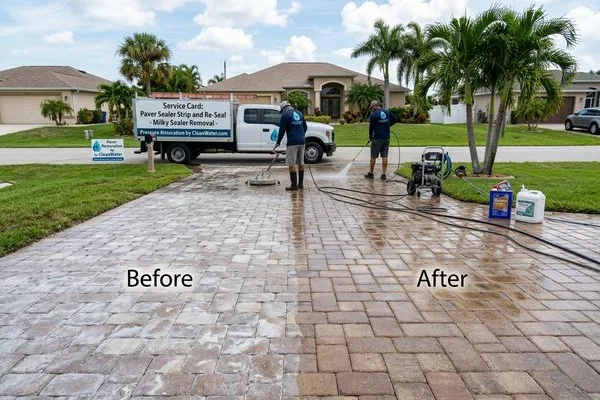 Paver Cleaning & Sealing project example 1 in Cape Coral