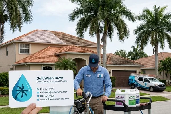 Soft Wash Roof Cleaning project example 4 in Cape Coral
