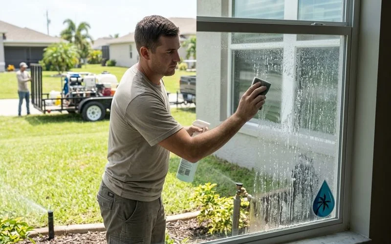 Window Cleaning in progress in Cape Coral