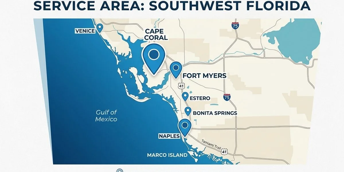 Map of our Southwest Florida service coverage area
